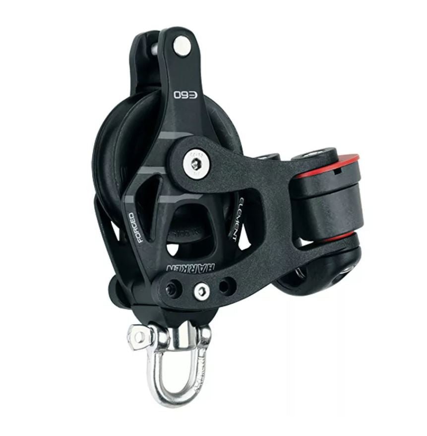 Harken 60mm Element Block, Hundsfott + Klemme